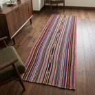 Striped pattern on the Kadifeumut vintage kilim rug – handwoven flatweave in Anatolia, Turkey