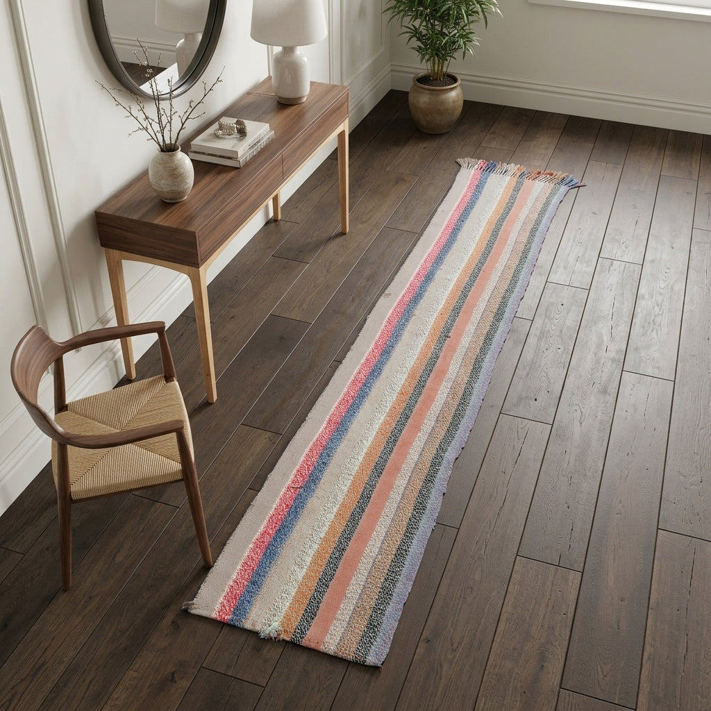 Striped pattern on the Isomorphe vintage kilim rug – handwoven flatweave in Anatolia, Turkey