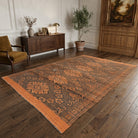 Ikat pattern on the Aysel vintage kilim rug – handwoven flatweave in Anatolia, Turkey