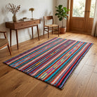 Striped pattern on the Nessel vintage kilim rug – handwoven flatweave in Anatolia, Turkey