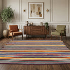 Striped pattern on the Agdistis vintage kilim rug – handwoven flatweave in Anatolia, Turkey