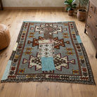 Abstract pattern on the Nihanefsan vintage patchwork area rug – handmade in Anatolia, Turkey