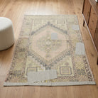 Oriental pattern on the Nergiscihan vintage patchwork area rug – handmade in Anatolia, Turkey