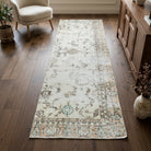 Floral pattern on the Halie distressed vintage runner rug – handmade in Anatolia, Turkey