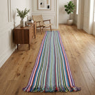 Striped pattern on the Ipekusa vintage kilim runner rug – handwoven flatweave in Anatolia, Turkey