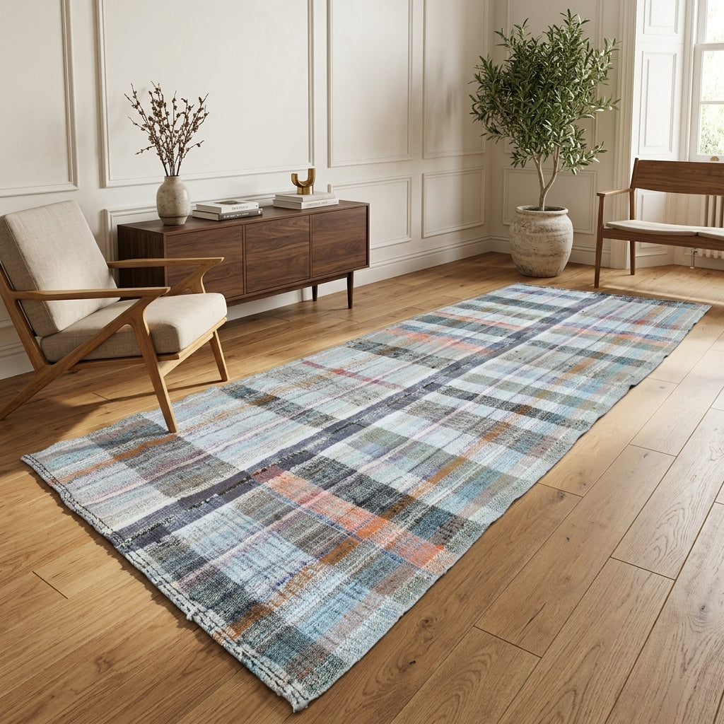 Solid pattern on the Ipeknisin vintage kilim rug – handwoven flatweave in Anatolia, Turkey