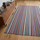 Striped pattern on the Sunbulcihan vintage kilim rug – handwoven flatweave in Anatolia, Turkey
