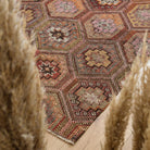 Ikat pattern on the Sahradil vintage kilim rug – handwoven flatweave in Anatolia, Turkey