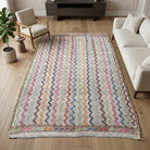 Zig-zag pattern on the Ouranopheme vintage kilim rug – handwoven flatweave in Anatolia, Turkey