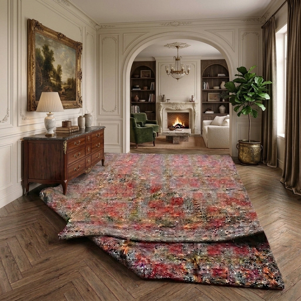 Ikat pattern on the Yakutlale vintage kilim rug – handwoven flatweave in Anatolia, Turkey