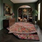 Ikat pattern on the Semaban vintage kilim rug – handwoven flatweave in Anatolia, Turkey