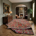 Ikat pattern on the Firuzdeniz vintage kilim rug – handwoven flatweave in Anatolia, Turkey