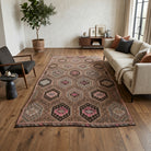 Geometric pattern on the Heliophrosyne vintage kilim rug – handwoven flatweave in Anatolia, Turkey