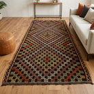 Oriental pattern on the Melissonesia vintage kilim rug – handwoven flatweave in Anatolia, Turkey