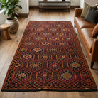 Honeycomb pattern on the Elene vintage kilim rug – handwoven flatweave in Anatolia, Turkey
