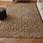 Greek key pattern on the Naianassa vintage kilim rug – handwoven flatweave in Anatolia, Turkey