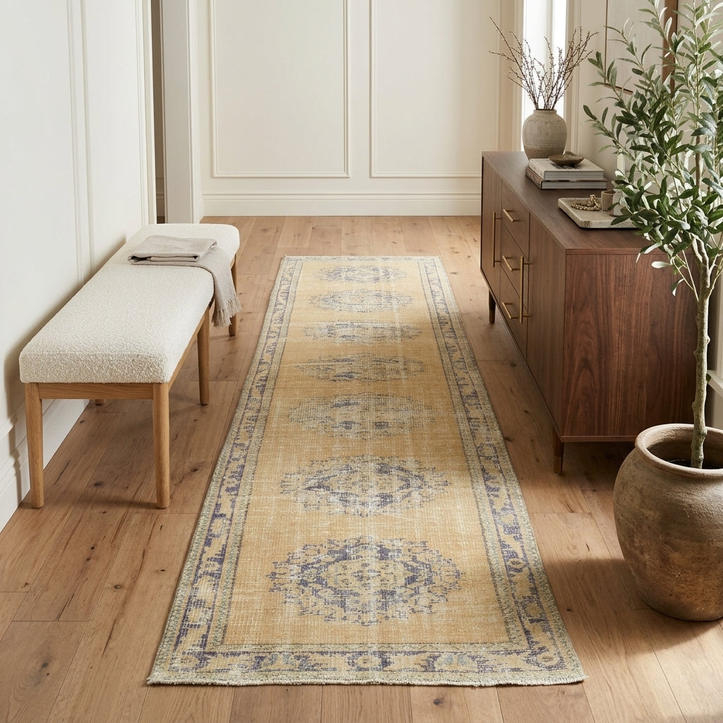 Oriental pattern on the Filizsultan vintage runner rug – handmade in Anatolia, Turkey
