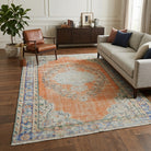 Oriental pattern on the Ihlamurpare distressed vintage area rug – handmade in Anatolia, Turkey