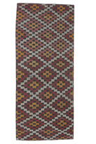 4x10 Vintage Kilim Flatweave Geometric Handmade Rug