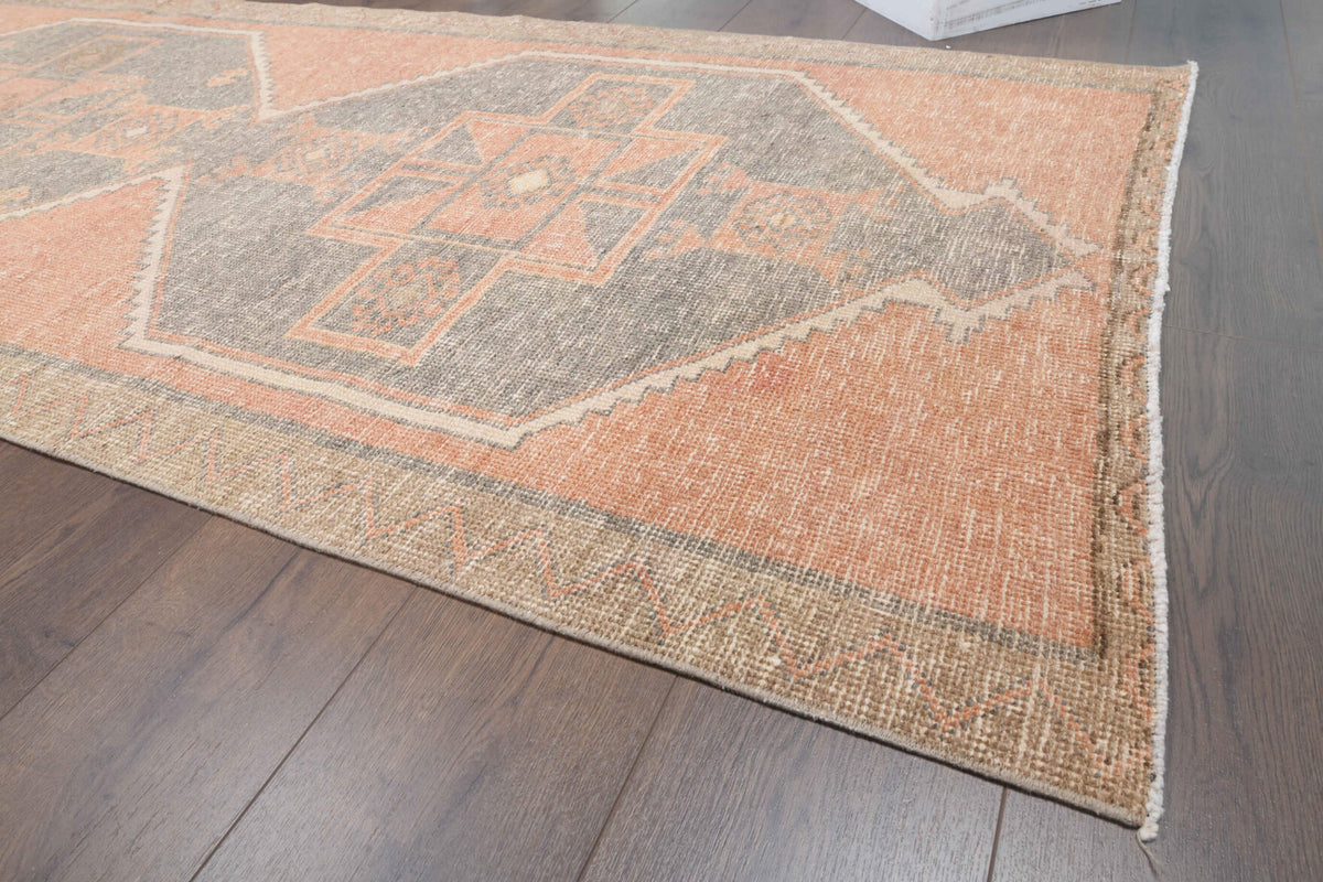 106x336 cm vintage Anatolian runner rug – Sahrasever, low pile, wool
