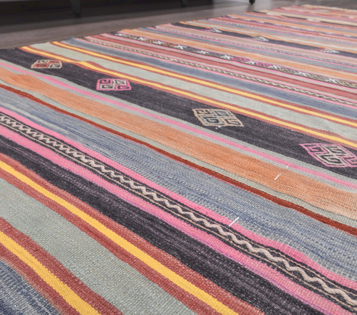 One-of-a-kind 1960s Anatolian vintage kilim runner rug in wool, 3'10" x 10'8"