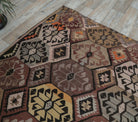 4x12 Vintage Handwoven Brown Kilim Runner