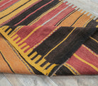 Naiaphyllis runner: 1960s handwoven flatweave Anatolian runner with striped motifs