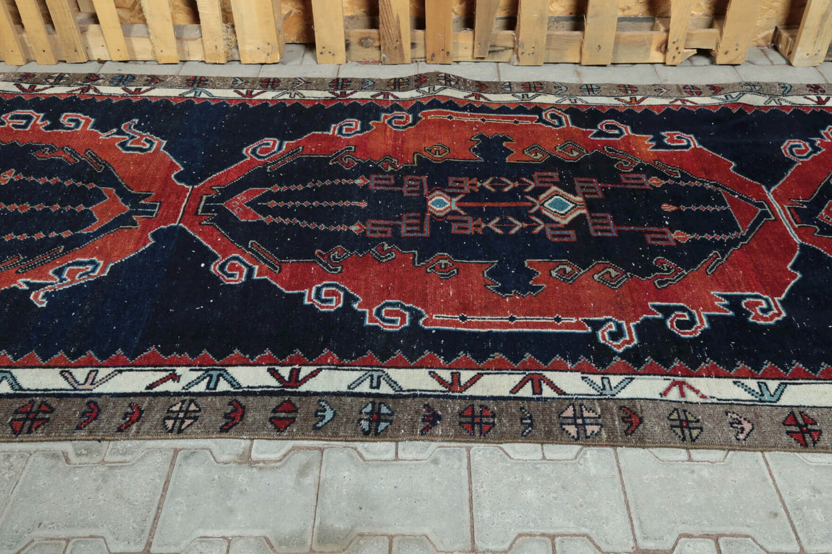 One-of-a-kind 1970s Anatolian vintage runner rug in wool, 3'9" x 12'3"