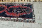 Incisema runner: 1970s handmade Anatolian runner with oriental motifs and cotton backing