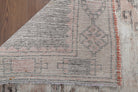 113x376 cm distressed vintage Anatolian runner rug – Sevdabike, low pile, wool