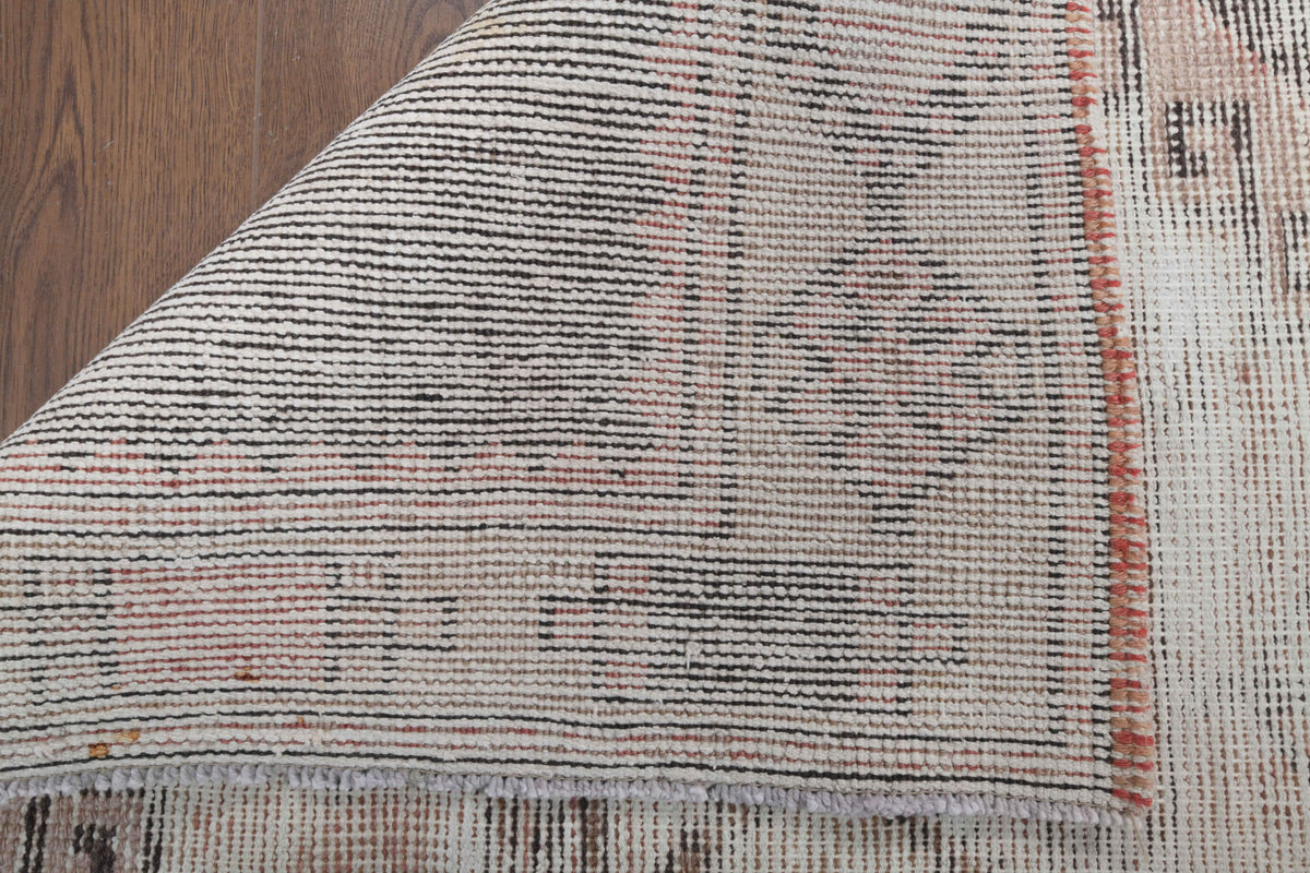 113x376 cm distressed vintage Anatolian runner rug – Sevdabike, low pile, wool