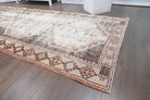 Authentic Anatolian distressed vintage runner rug (1950s) with geometric design – one-of-a-kind at Fame Rugs
