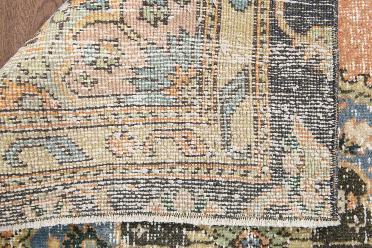 125x353 cm vintage Anatolian runner rug – Pyrropheme, low pile, wool