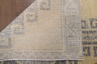 Sevgisel runner: 1970s handmade Anatolian runner with ikat motifs and cotton backing