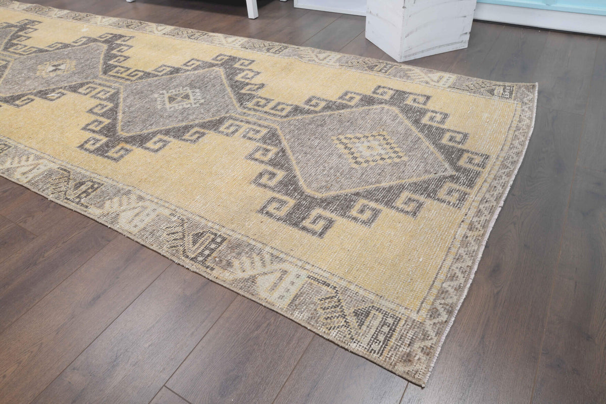 117x383 cm vintage Anatolian runner rug – Sevgisel, low pile, wool