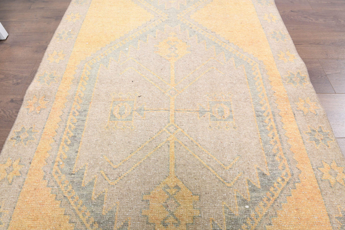 One-of-a-kind 1970s Anatolian vintage runner rug in wool, 3'7" x 12'7"