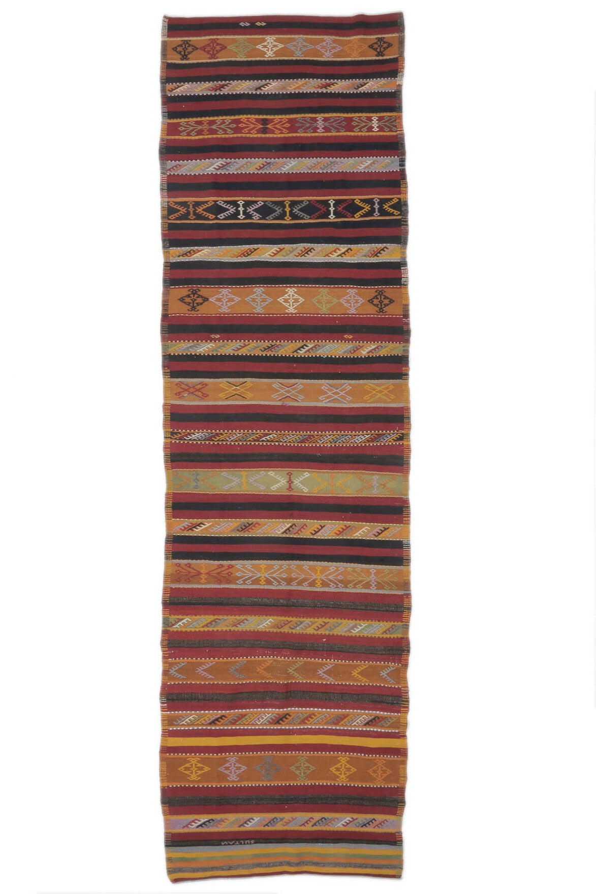 Vintage Sivas Kilim Runner Rug