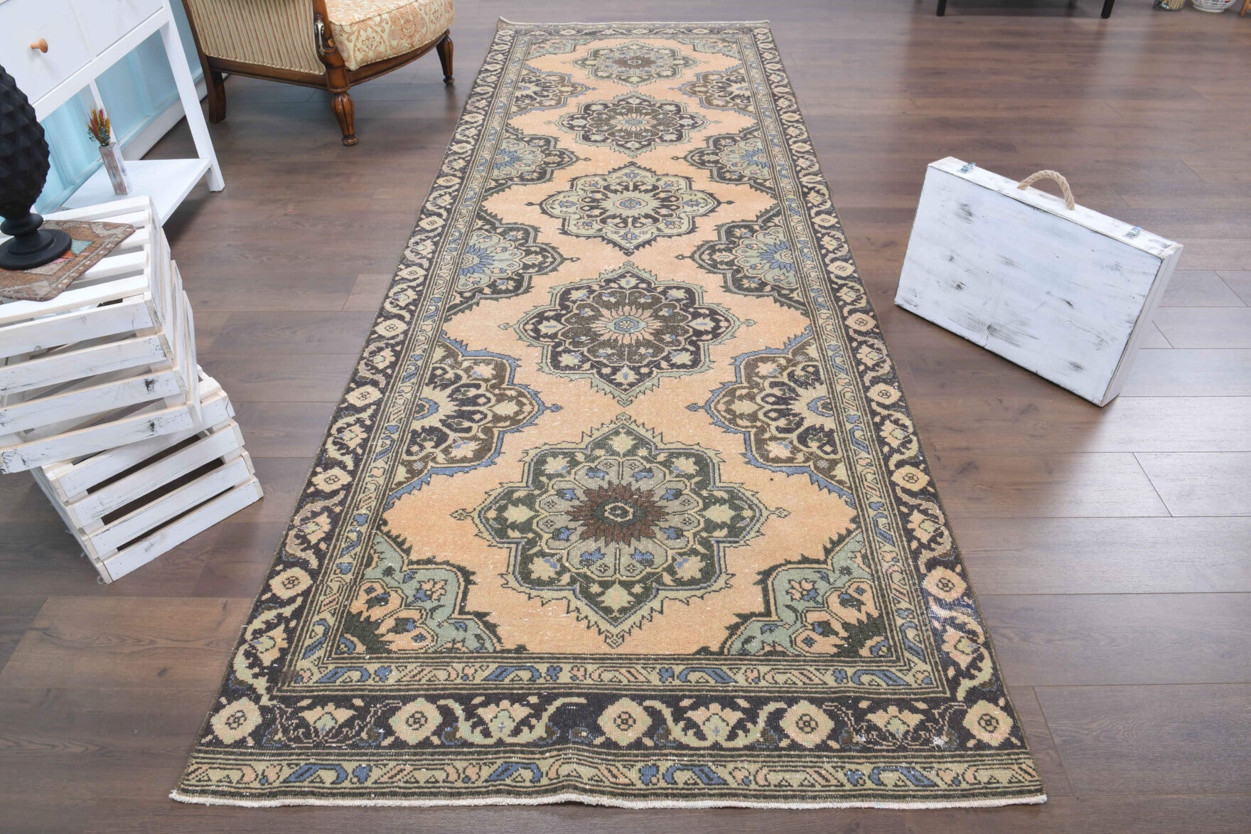 4x13 Wool Vintage Runner Rug