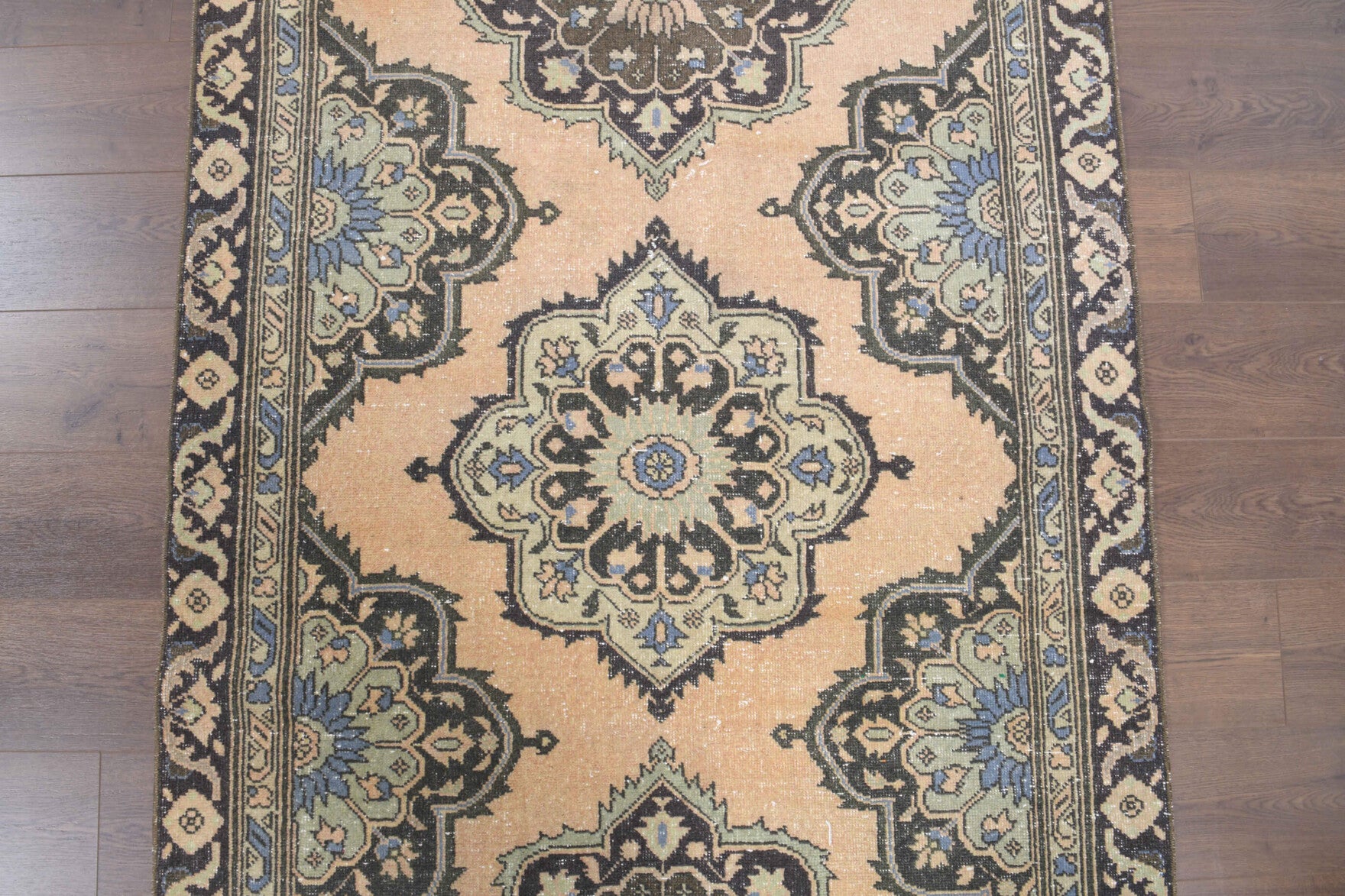130x386 cm vintage Anatolian runner rug – Peripeyker, low pile, wool