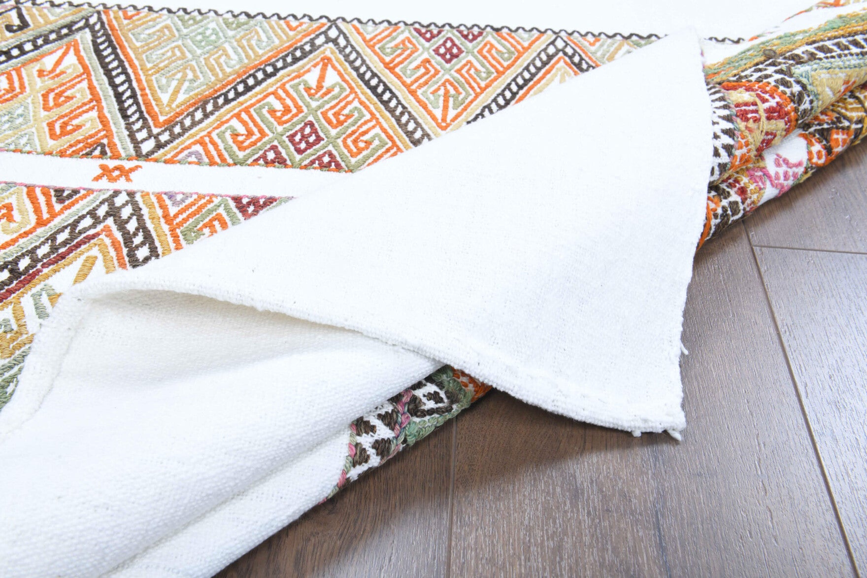 One-of-a-kind 1960s Anatolian vintage kilim rug in wool, 3'11" x 4'4"
