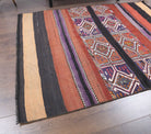 Handwoven flatweave wool kilim from Anatolia, Turkey – 4x5 Handmade Vintage Throw Kilim Rug 3'8" x 4'11"