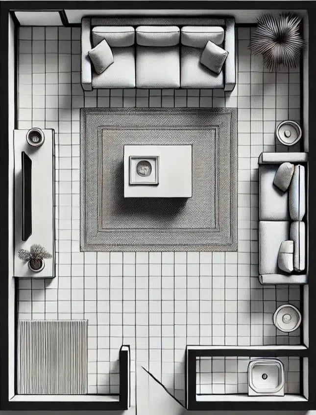 4x6 rug placed in front of a sofa in a compact space - Fame Rugs
