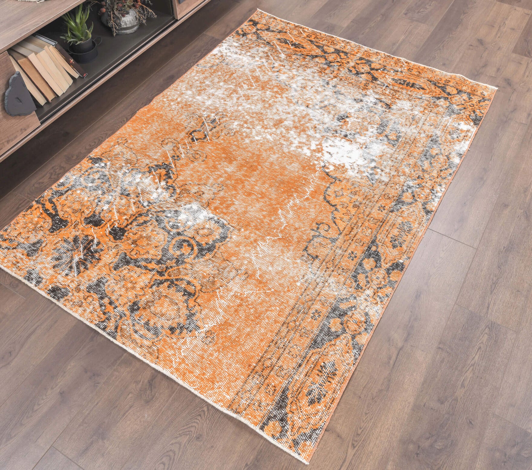 One-of-a-kind 1970s Anatolian vintage area rug in wool, 4'1" x 5'9"