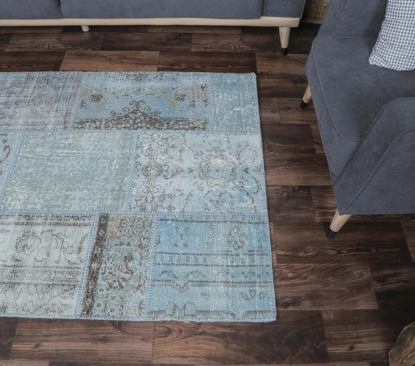 One-of-a-kind 1970s Anatolian vintage patchwork area rug in wool, 3'11" x 5'11"