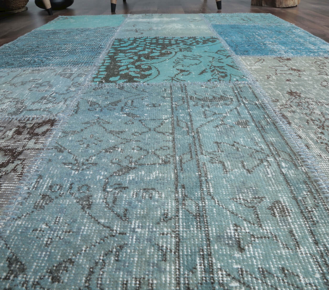 121x181 cm vintage patchwork Anatolian area rug – Hemerothea, low pile, wool