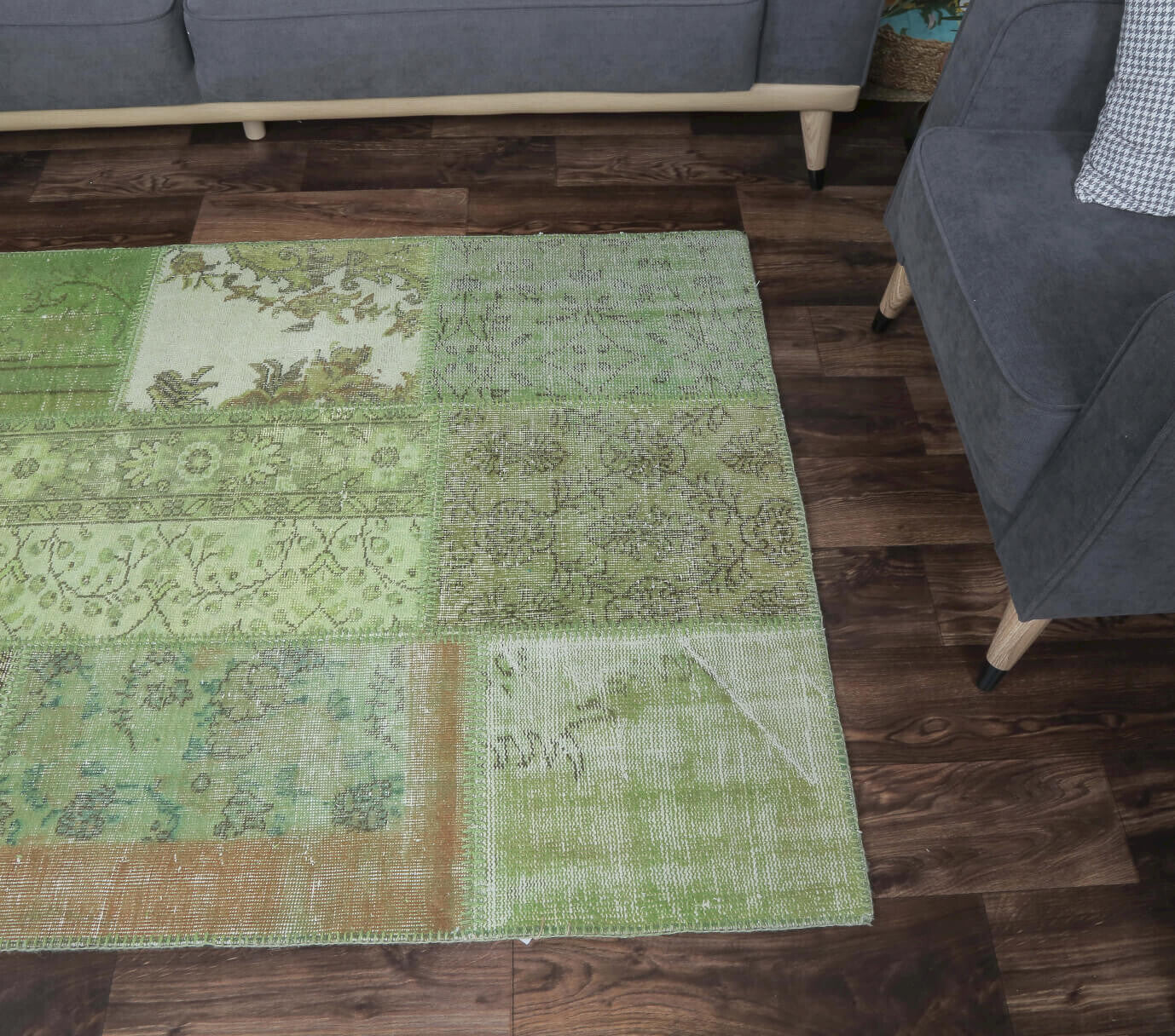 One-of-a-kind 1970s Anatolian vintage patchwork area rug in wool, 4' x 6'