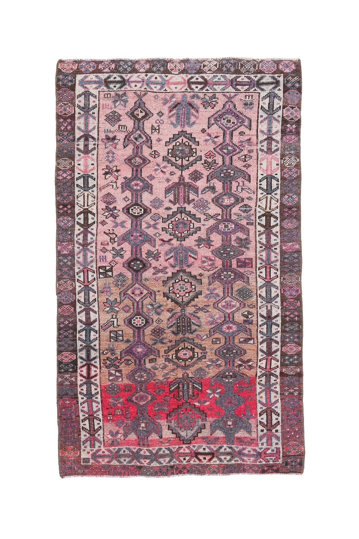 4x7 Original Hereke Pink Vintage Area Rug