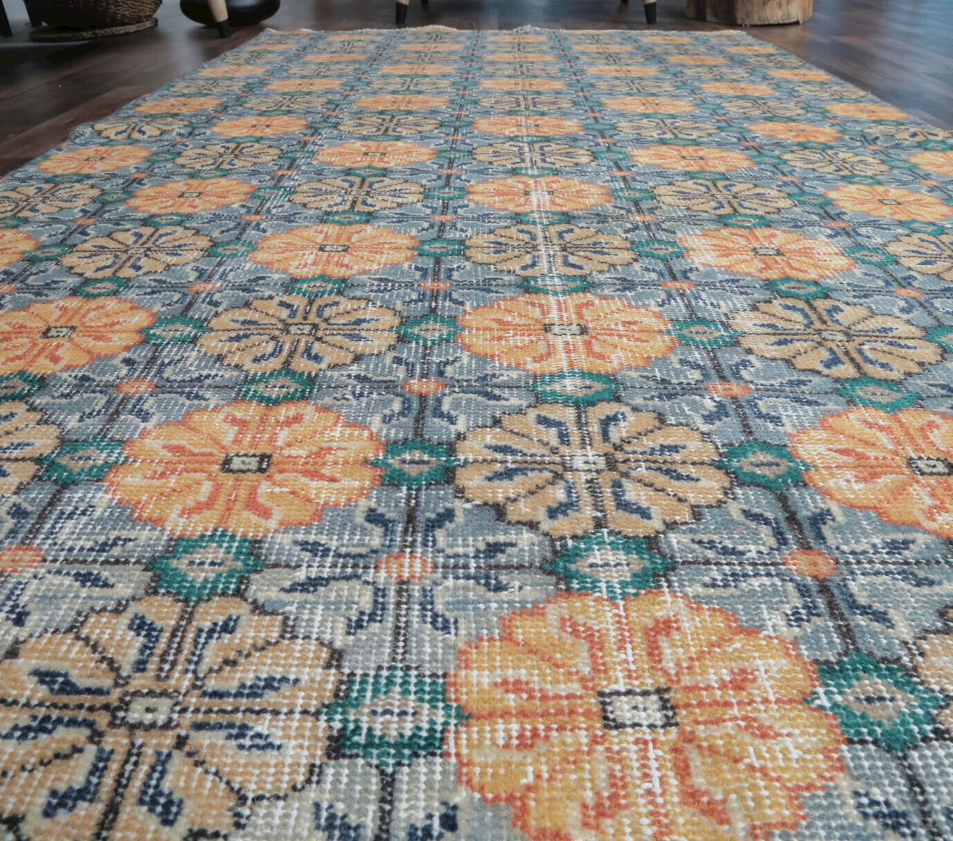 119x226 cm vintage Anatolian area rug – Ioniamelpe, low pile, wool