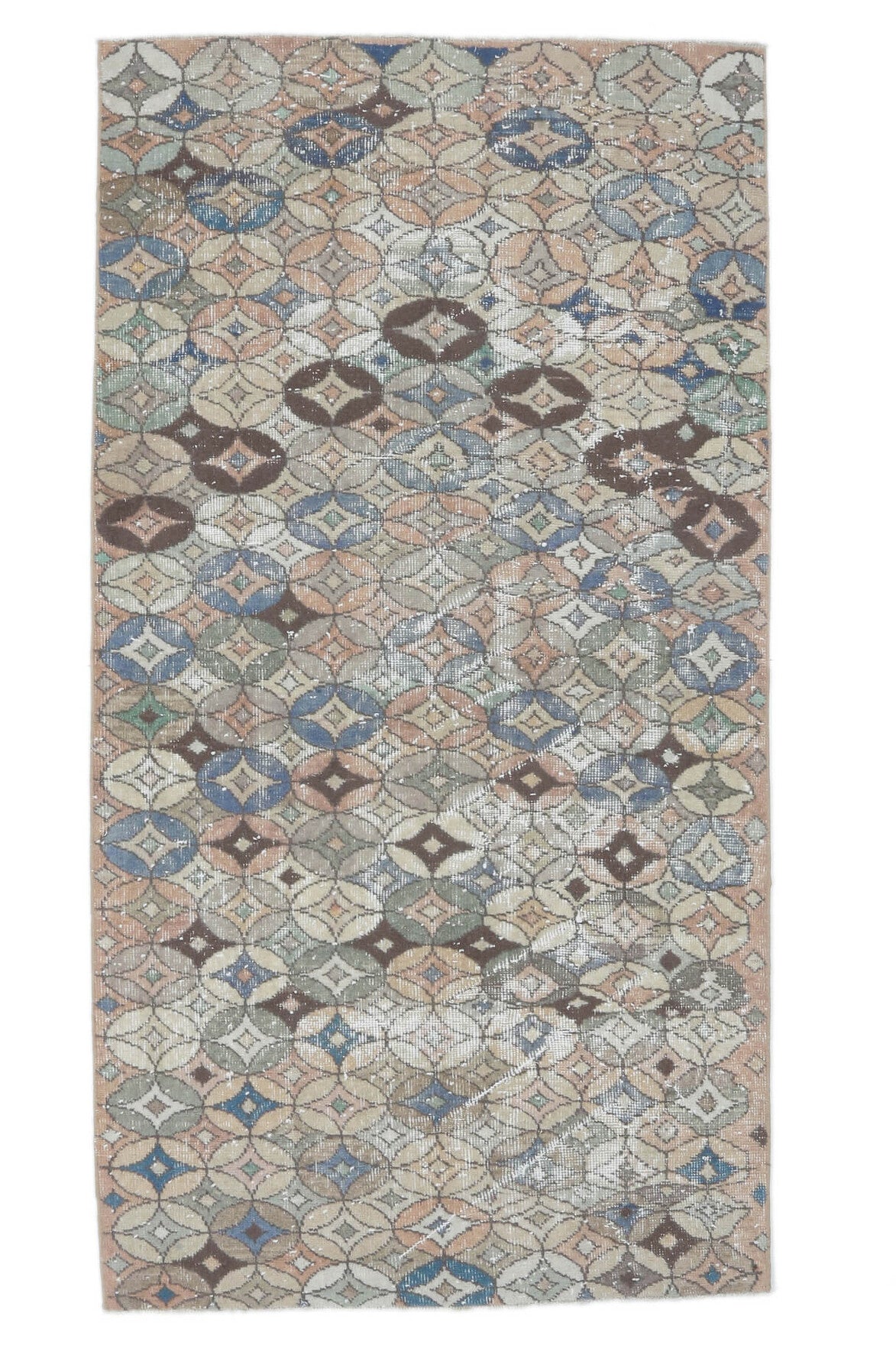 4x7 Vintage Handmade Anatolian Retro Rug