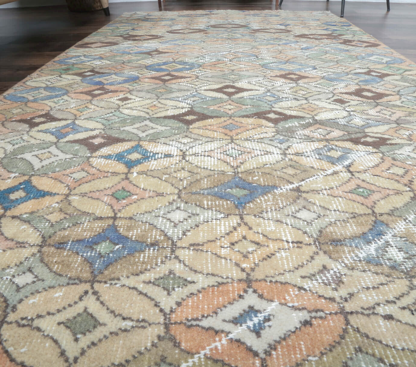 110x206 cm vintage Anatolian area rug – Irimene, low pile, wool